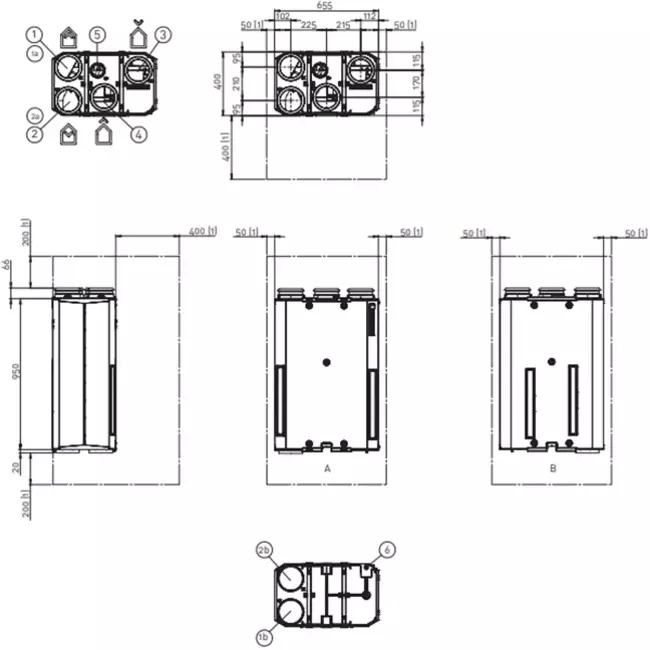 VMC double flux HRU 300 ECO R de Itho Daalderop + RFT 300m3/h intégré - fiche européenne