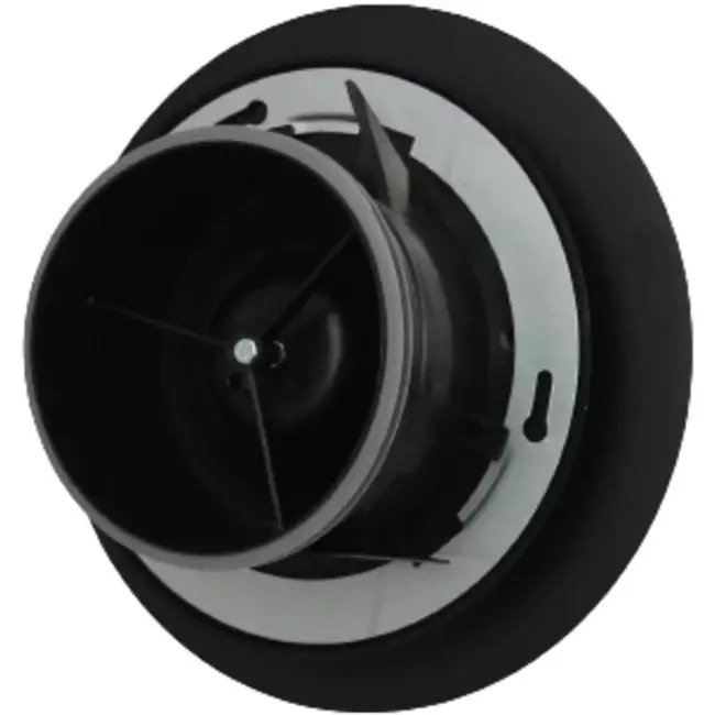 Bouche VMC Imaginair grande Ø 125 mm - ressorts + anneau de montage - noir
