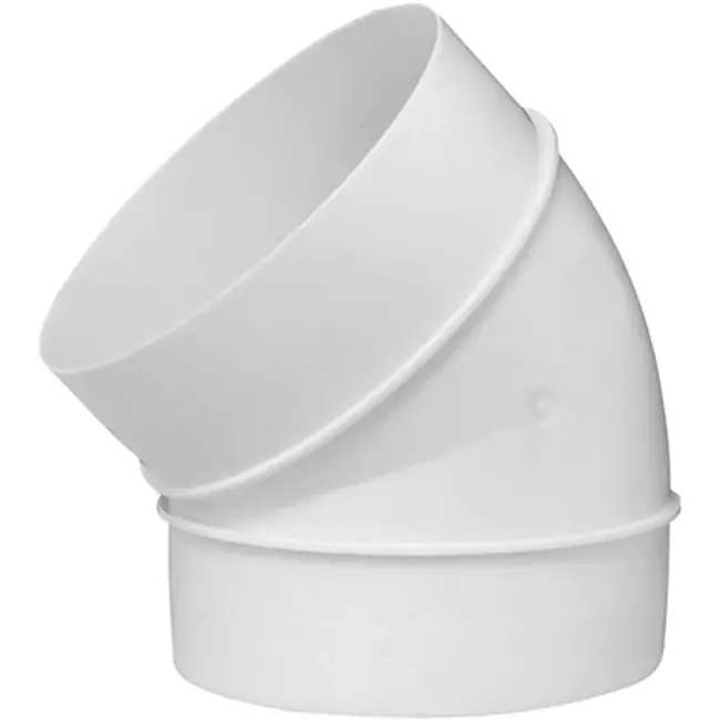 Diamètre du coude rond en plastique à 45° : 100 mm AL100-45