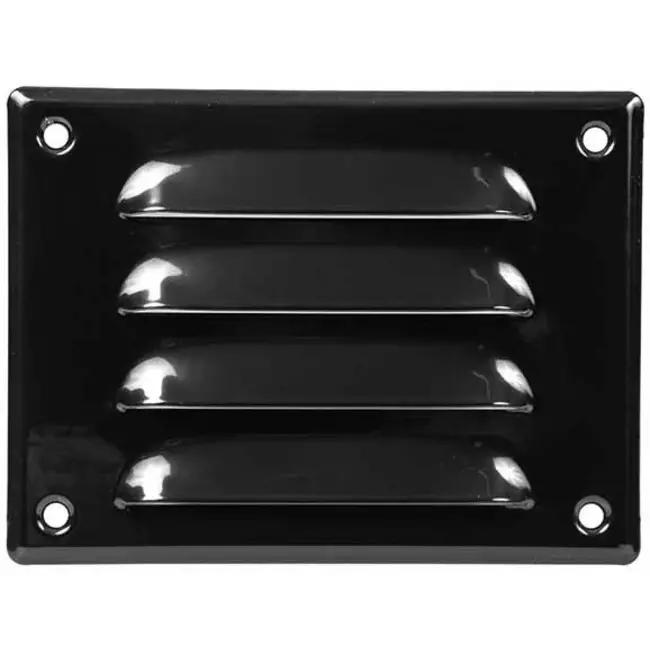 Grille de ventilation métallique carrée 140x105 mm noire - MR14105M - RAL9005