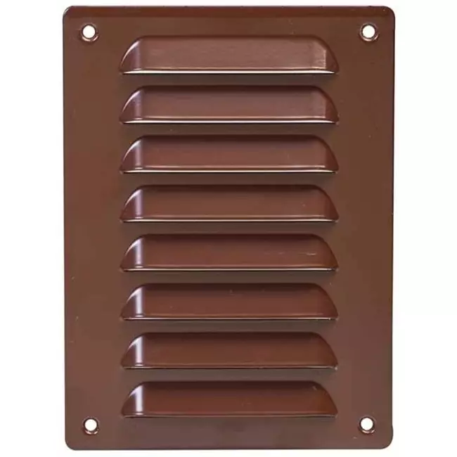 Grille de ventilation métallique carrée 140x190 mm marron - MR1419B
