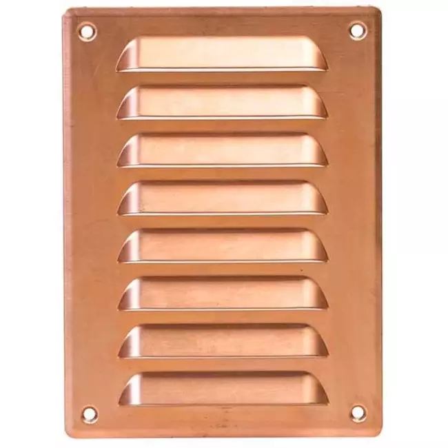 Grille de ventilation métallique carrée 140x190 mm cuivre - MR1419Cu