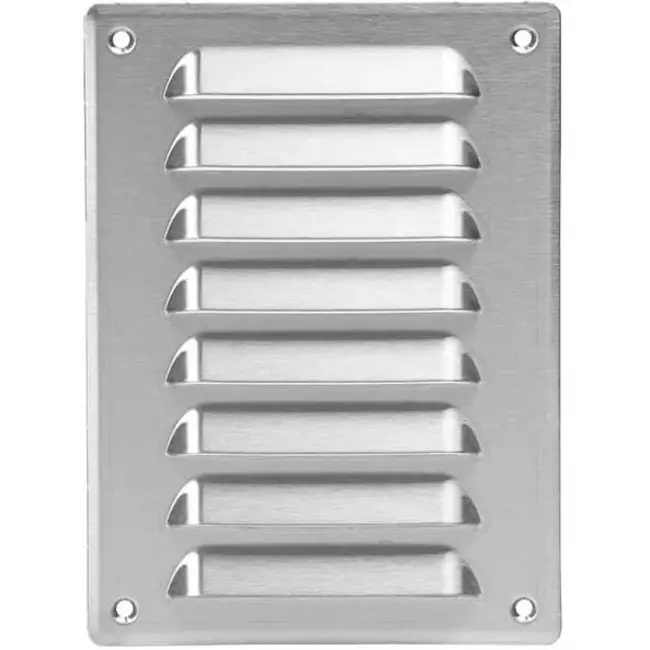 Grille de ventilation métallique carrée 140x190 mm acier inoxydable - MR1419i