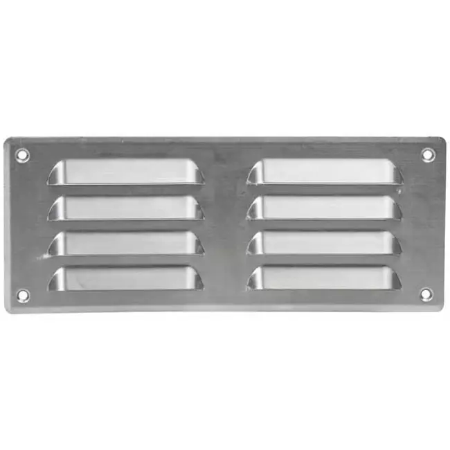 Grille de ventilation métallique carrée 260x105 mm aluminium - MR26105Al