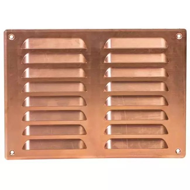 Grille de ventilation métallique carrée 260x190 mm cuivre - MR2619Cu