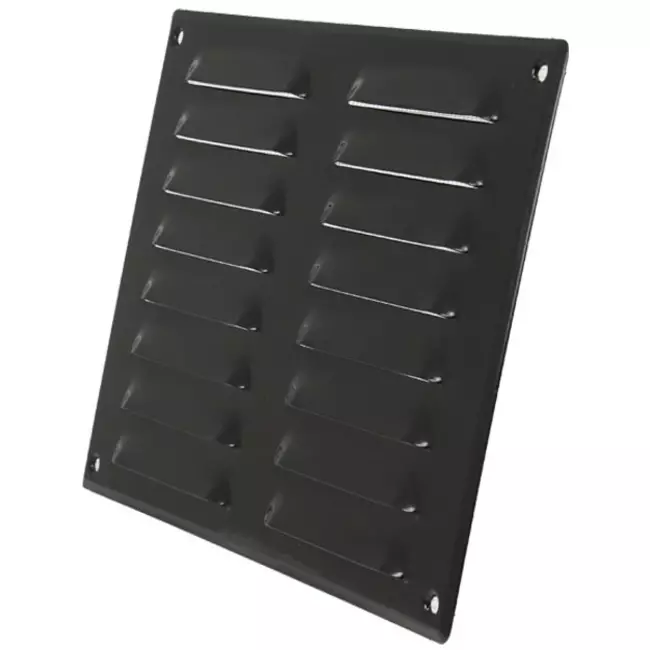 Grille de ventilation métallique carrée 260x190 mm noire - MR2619M - RAL9005
