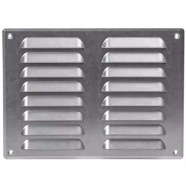 Grille de ventilation métallique carrée 260x190 mm zinc - MR2619Zn