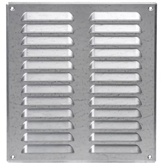 Grille de ventilation métallique carrée 260x280 mm zinc - MR2628Zn