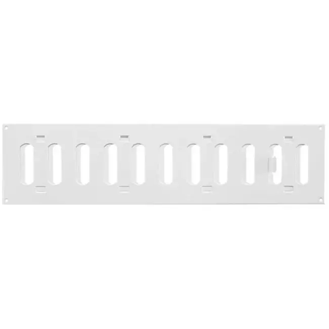 Grille à fente rectangulaire réglable en métal 400 x 100 blanc - MR4010R - RAL9016