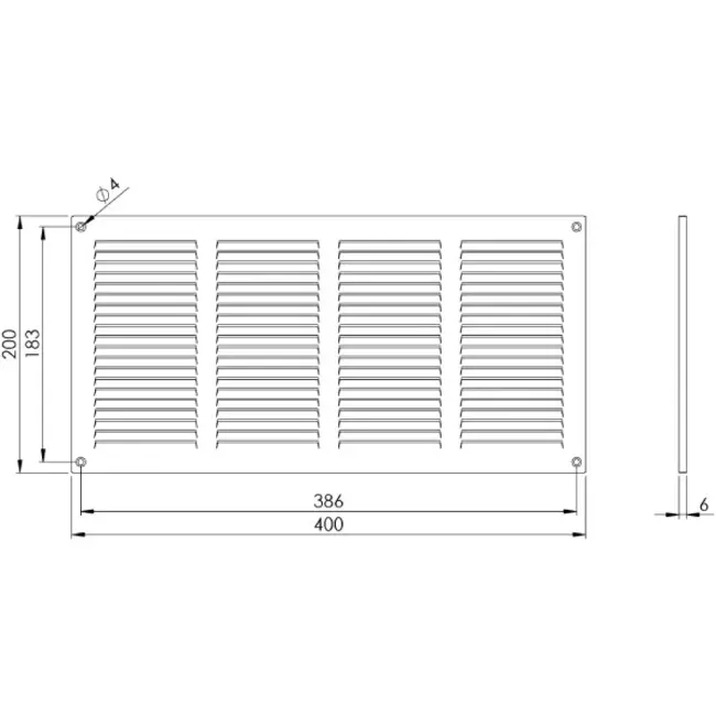 Grille métal 400 x 200 mm marron - MR4020B