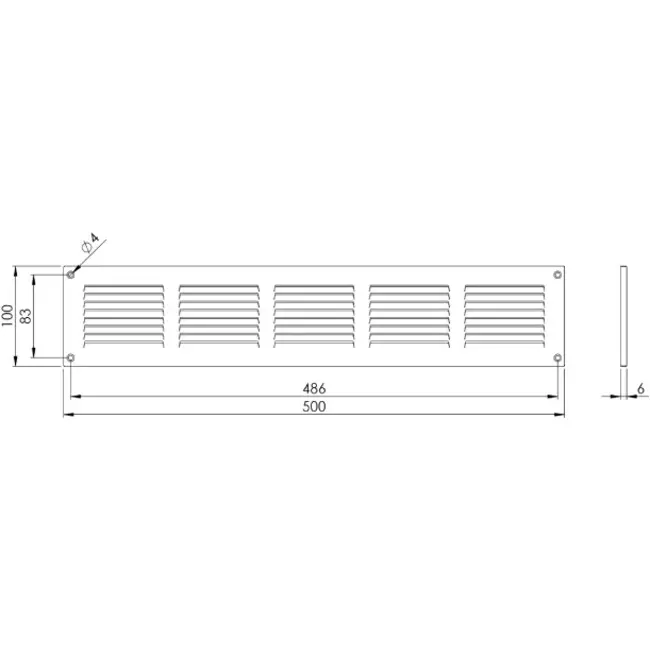 Grille métal 500 x 100 mm marron - MR5010B