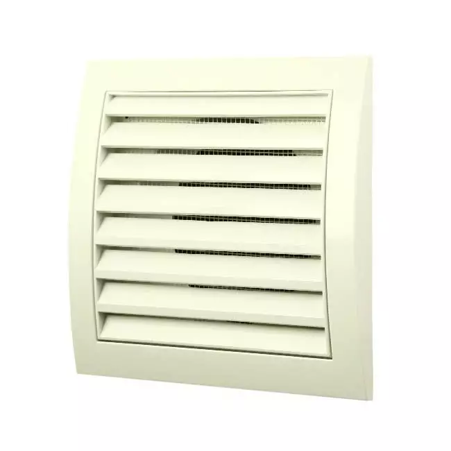 Grille murale 150 x 150 mm avec diamètre 100 - blanc ND10
