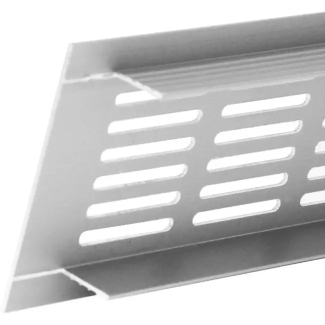 Grille de ventilation plinthe aluminium - argent L = 300 mm x H = 40 mm - RA430S