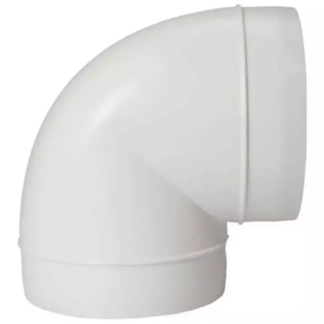 Diamètre du coude rond en plastique à 90° : 125 mm AL125-90