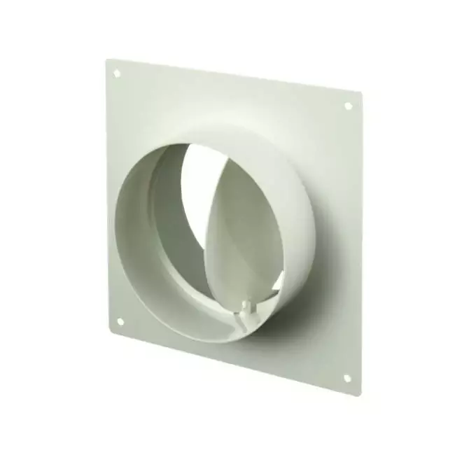 Diamètre plaque murale avec clapet anti-retour ronde en plastique : 100 mm - AFV100