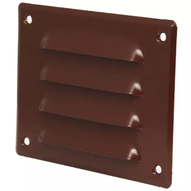 Grille de ventilation métallique carrée 140x105 mm marron - MR14105B