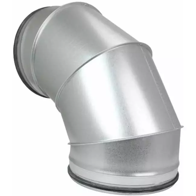 Coude spiralé rond 90° Ø 315 mm pour conduit rigide galvanisé