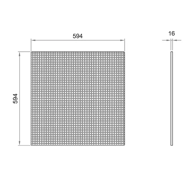 Dalle de plafond perforée 600 x 600 mm à insérer dans les plafonds suspendus - RAL9016