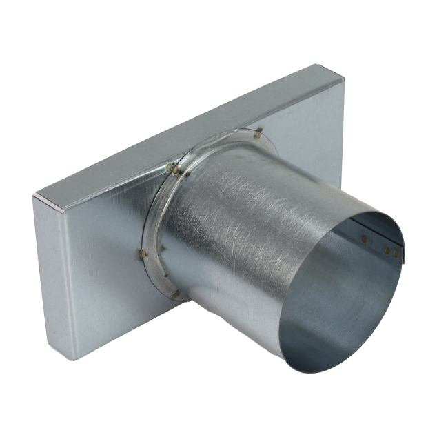 Couvercle 220x80 mm avec raccord de diamètre 80 mm pour le tuyau d'évacuation des fumées