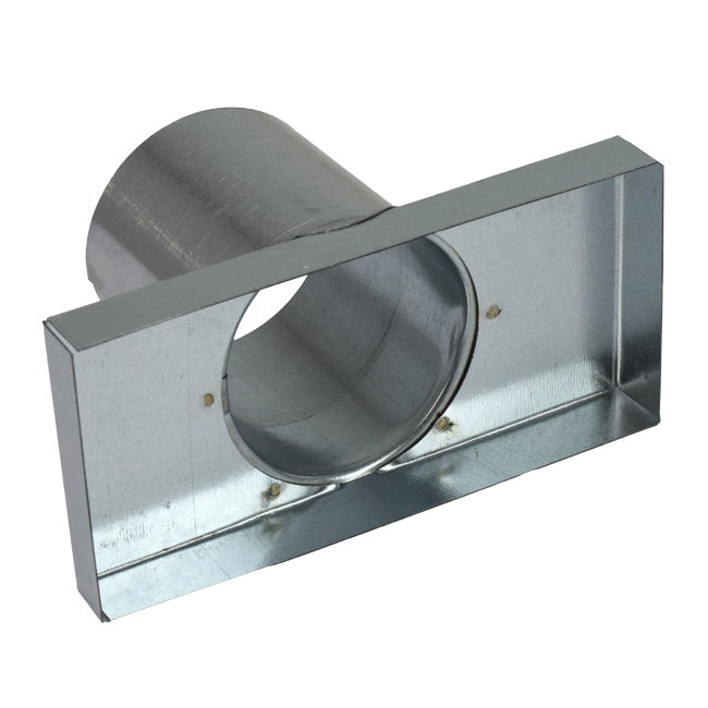 Couvercle 220x80 mm avec raccord de diamètre 80 mm pour le tuyau d'évacuation des fumées