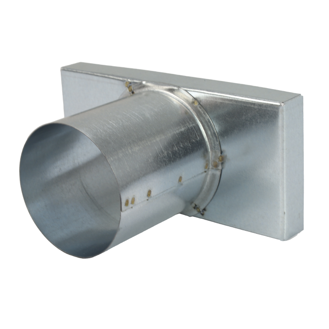 Couvercle 220x80 mm avec raccord de diamètre 80 mm pour le tuyau d'évacuation des fumées