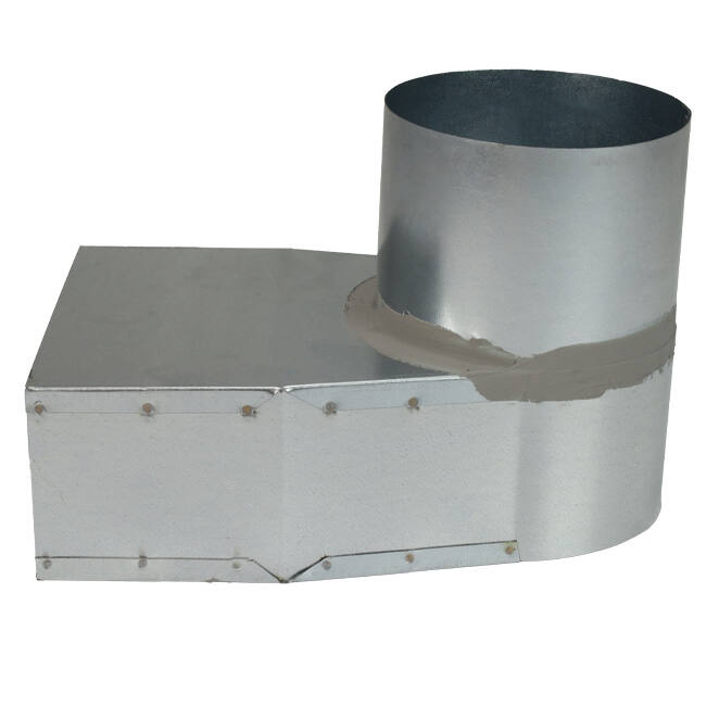 Angle d'ardoise 220x80 mm au diamètre 125 mm pour gaine