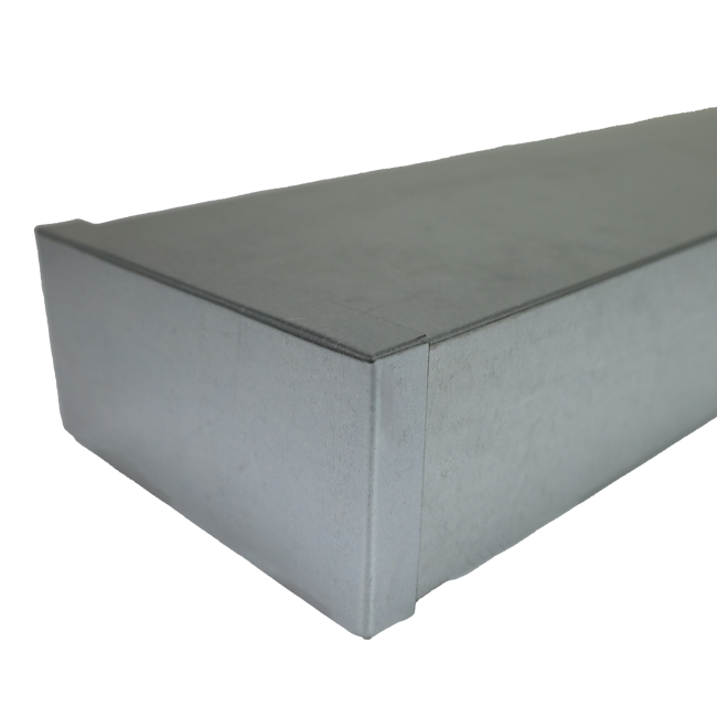 Couvercle 300x80 pour gaine plate galvanisée