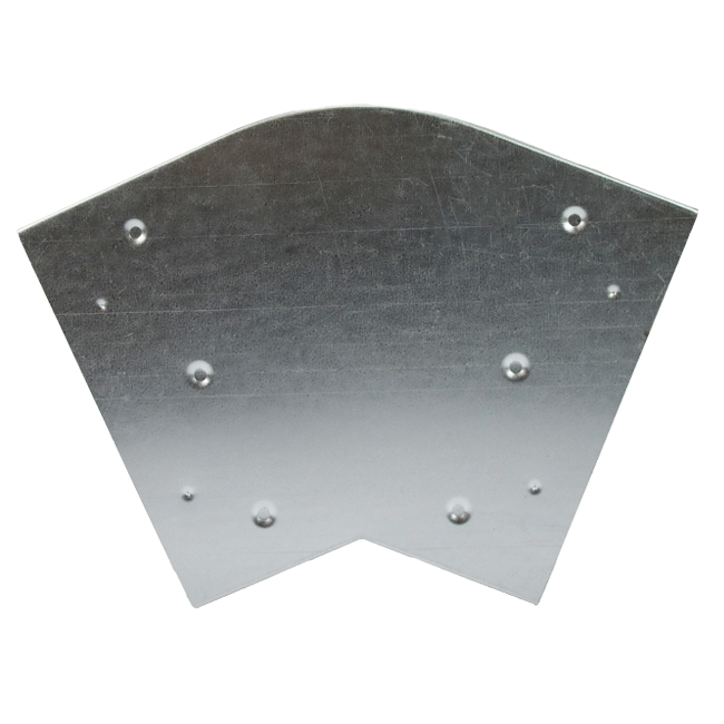 Conduit de ventilation d'effondrement courbe 45 degrés 300x80 horizontal