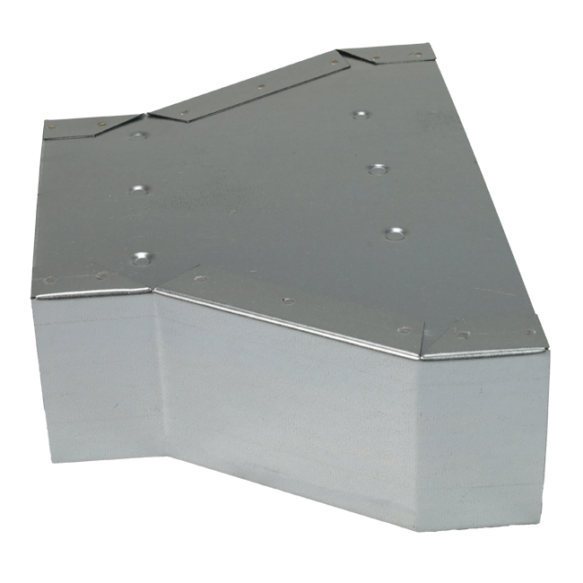 Réducteur de  300 x 80 mm à 220 x 80 mm pour gaines plates galvanisées
