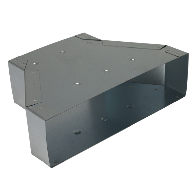 Réducteur de  300 x 80 mm à 220 x 80 mm pour gaines plates galvanisées