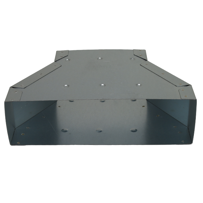 Réducteur de  300 x 80 mm à 220 x 80 mm pour gaines plates galvanisées