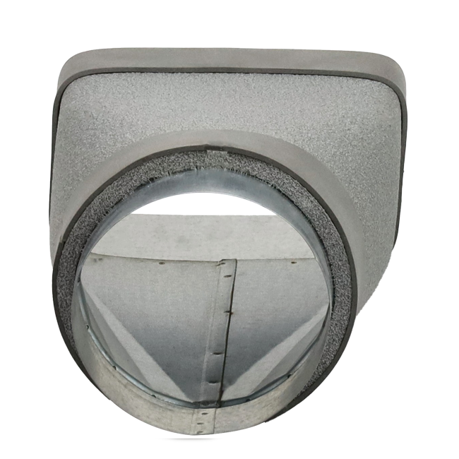 Réducteur de thermoduc 170x80 au diamètre 125 mm pour gaine