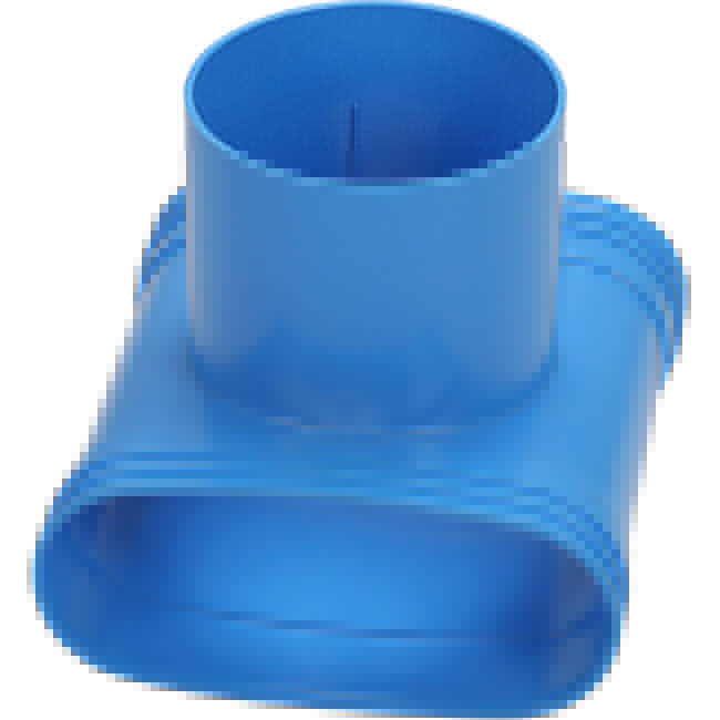 Wavin Ventiza T-pièce PVC ovale 195x80x50 mm par diamètre 125 mm M/M/M