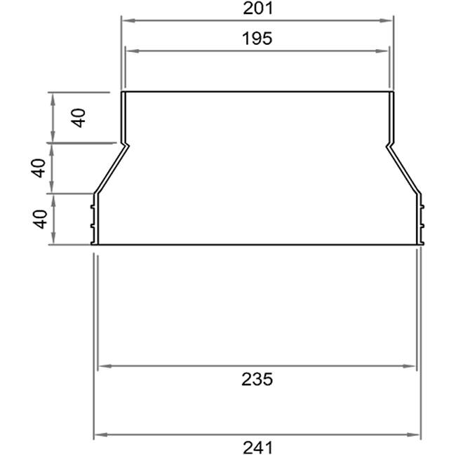 Wavin Ventiza Transition PVC ovale 235x80 mm vers 195x80 mm M/S
