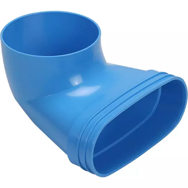 Wavin Ventiza Élément terminal 90 degrés PVC ovale 195x80x70 mm par diamètre 125 mm M/M