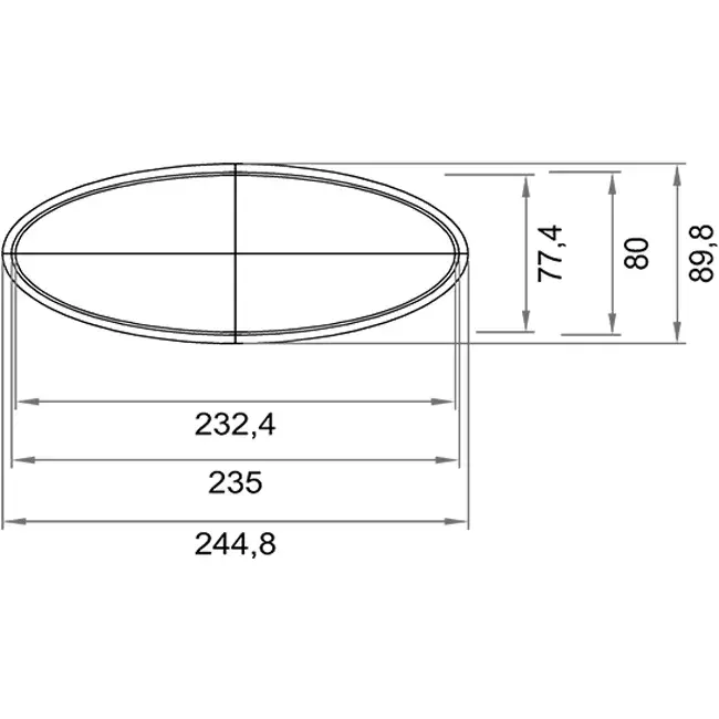 Wavin Ventiza cap de fin PVC ovale canal 235x80 mm