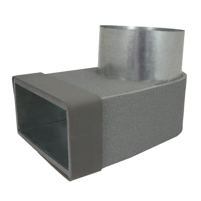Thermoduct lepe Eckstück einfach symmetrisch 220x80 mm bis Durchmesser 125 mm