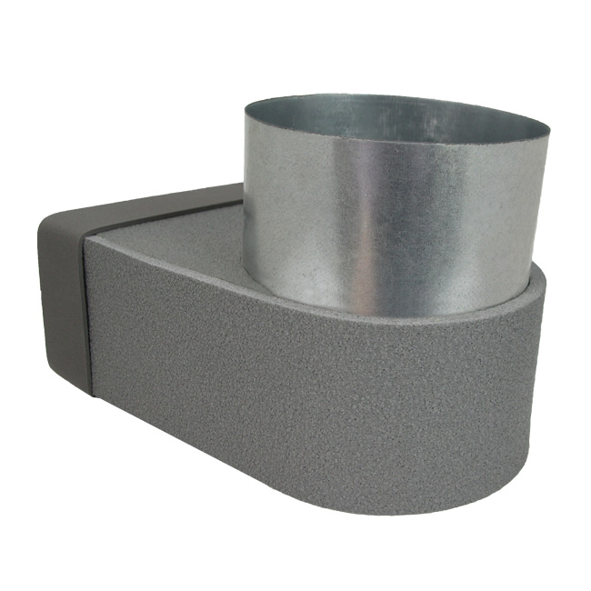 Thermoduct lepe Eckstück einfach symmetrisch 220x80 mm bis Durchmesser 150 mm