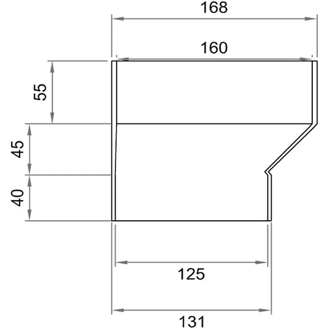 Wavin Ventiza réducteur PVC rond 160 mm vers 125 mm excentré S/M