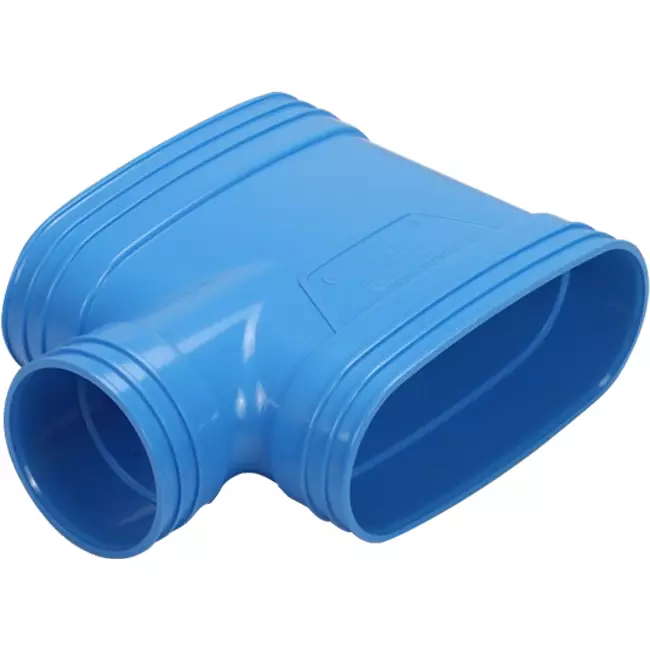 Wavin Ventiza Raccord T en PVC ovale 195x80 mm M/M/M