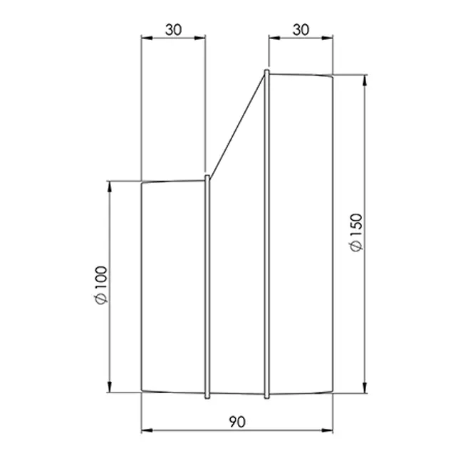 Europlast réducteur rond en plastique 150 mm à 100 mm - AP150-100