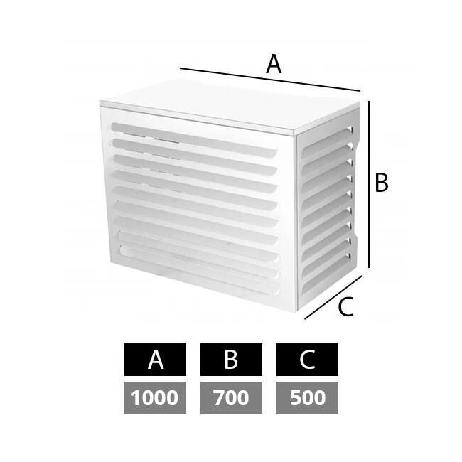 ClimaConnect : caisson pour climatiseur et pompe à chaleur, petit modèle, RAL 9010 Blanc