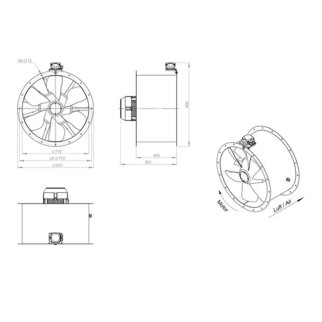 Ventilateur axial 710 mm - AL 710 D84U 01 CFG