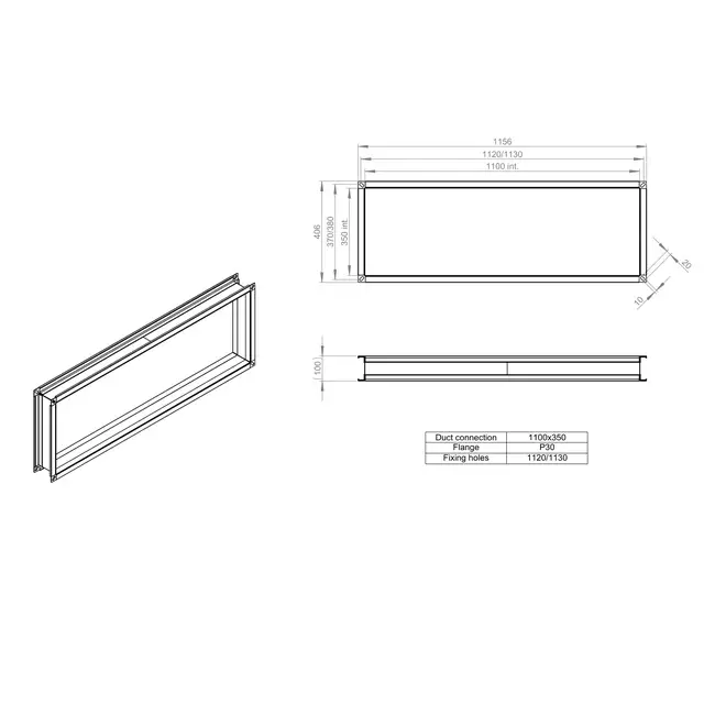 Connecteur flexible 1100 x 350 - VS 11035
