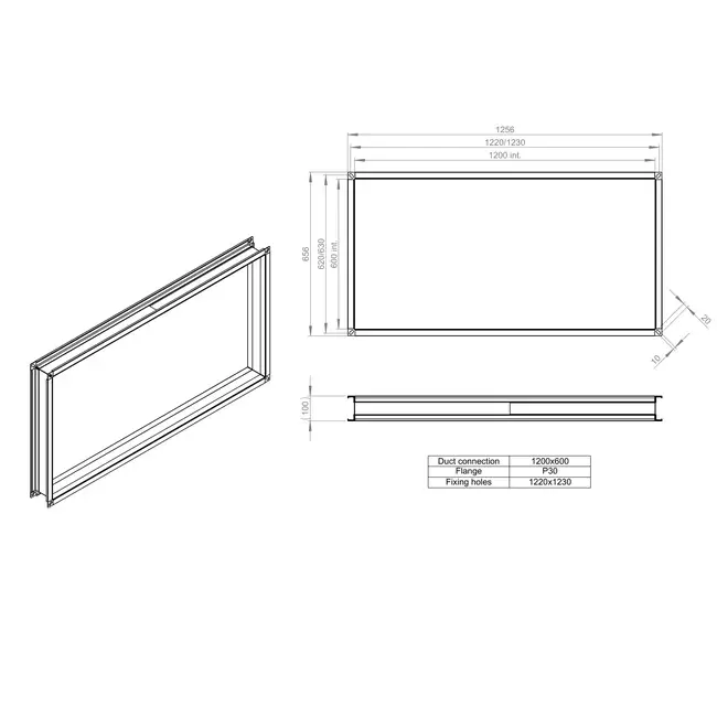 Connecteur flexible 1200 x 600 - VS 12060