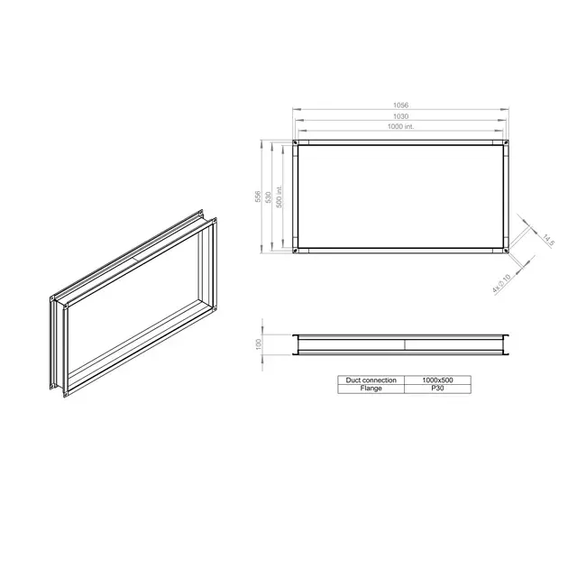 Connecteur flexible 1000 x 500 - VS 10050