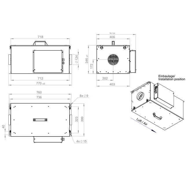 Unité d'alimentation avec chauffage électrique - FFH 125 EC EOJR 01