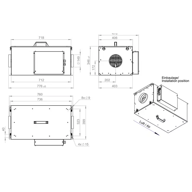 Unité d'alimentation avec chauffage électrique - FFH 150 EC EOJR 01