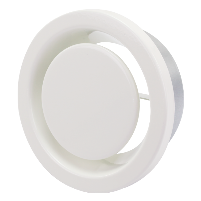 Valve d'échappement de ventilation 160mm avec ressorts métalliques - EAV-C160 RAL9010