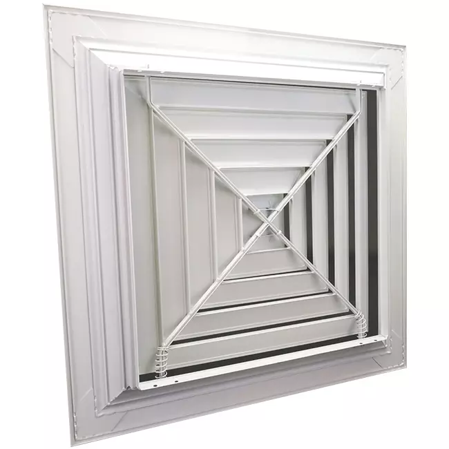 Diffuseur à fente avec distribution d'air à 4 voies MDCD4-225/370 - RAL9016